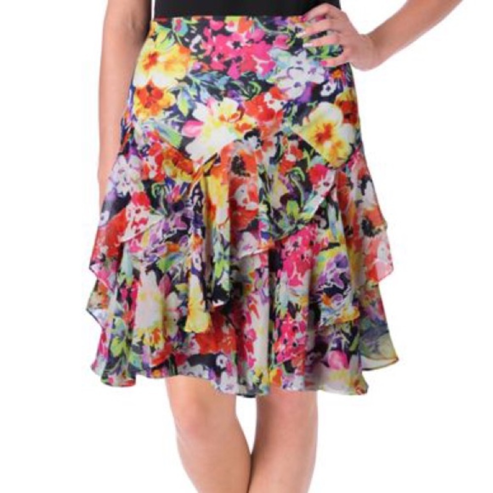 Lauren Ralph Lauren Tiered Floral Skirt